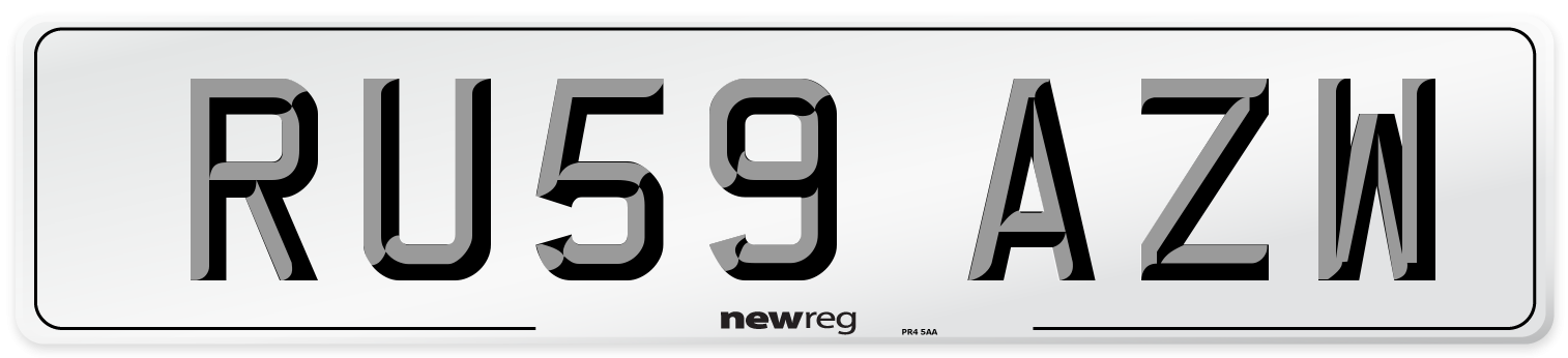 RU59 AZW Number Plate from New Reg